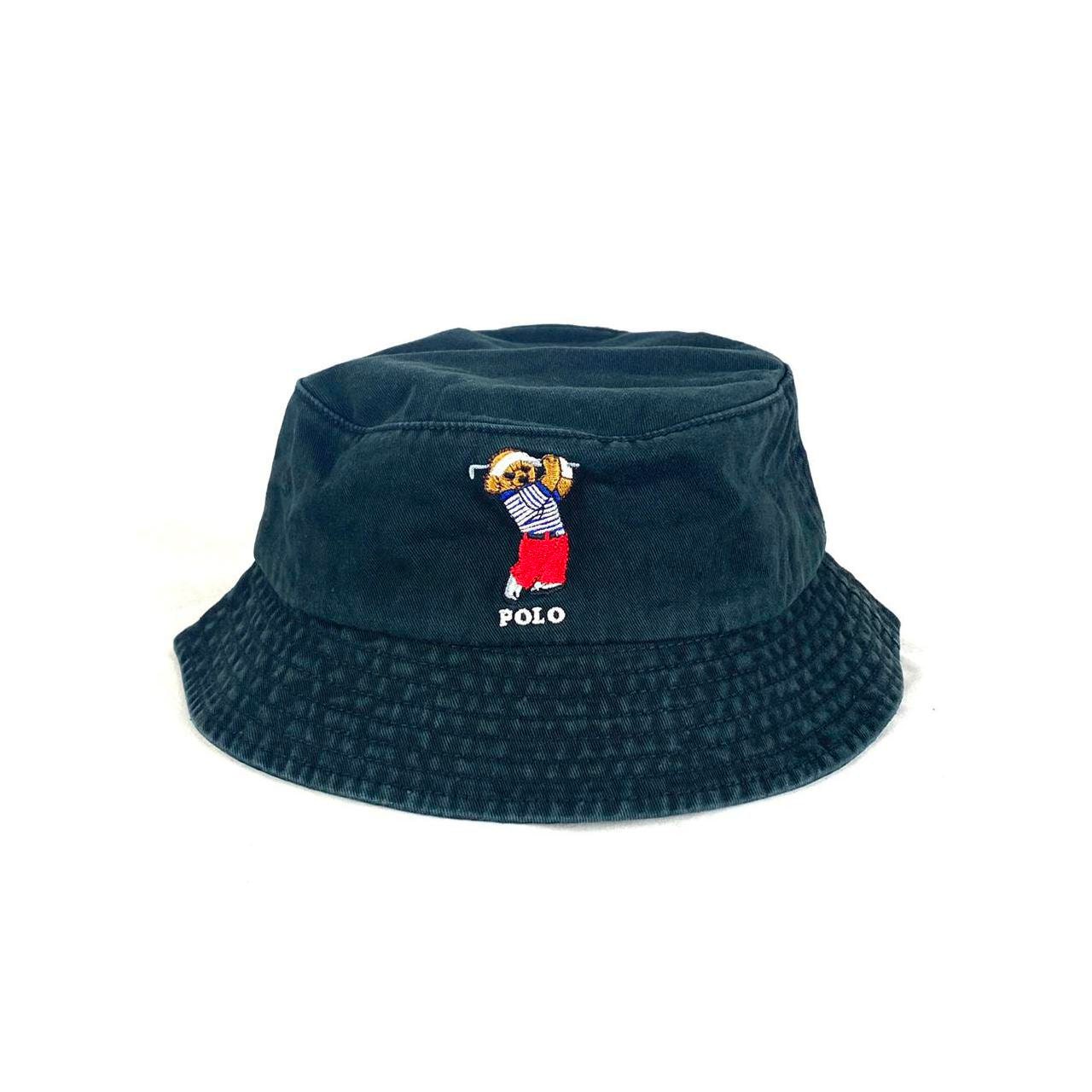 Vintage Polo Bear Golf Bear Bucket Hat, Hat, Everyday Cotton
