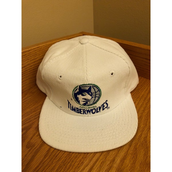 NOS Vintage Minnesota Timberwolves Corduroy Snapback Hat NBA Twins Ent (a84)