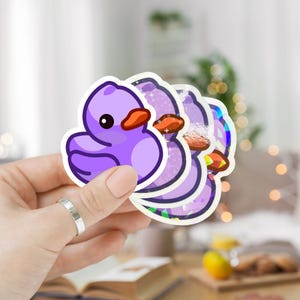 Cartoon Rubber Ducky Stickers, Purple Rubber Ducky Decal, Stickers for Laptops, Tablets, Water Bottles, and More!