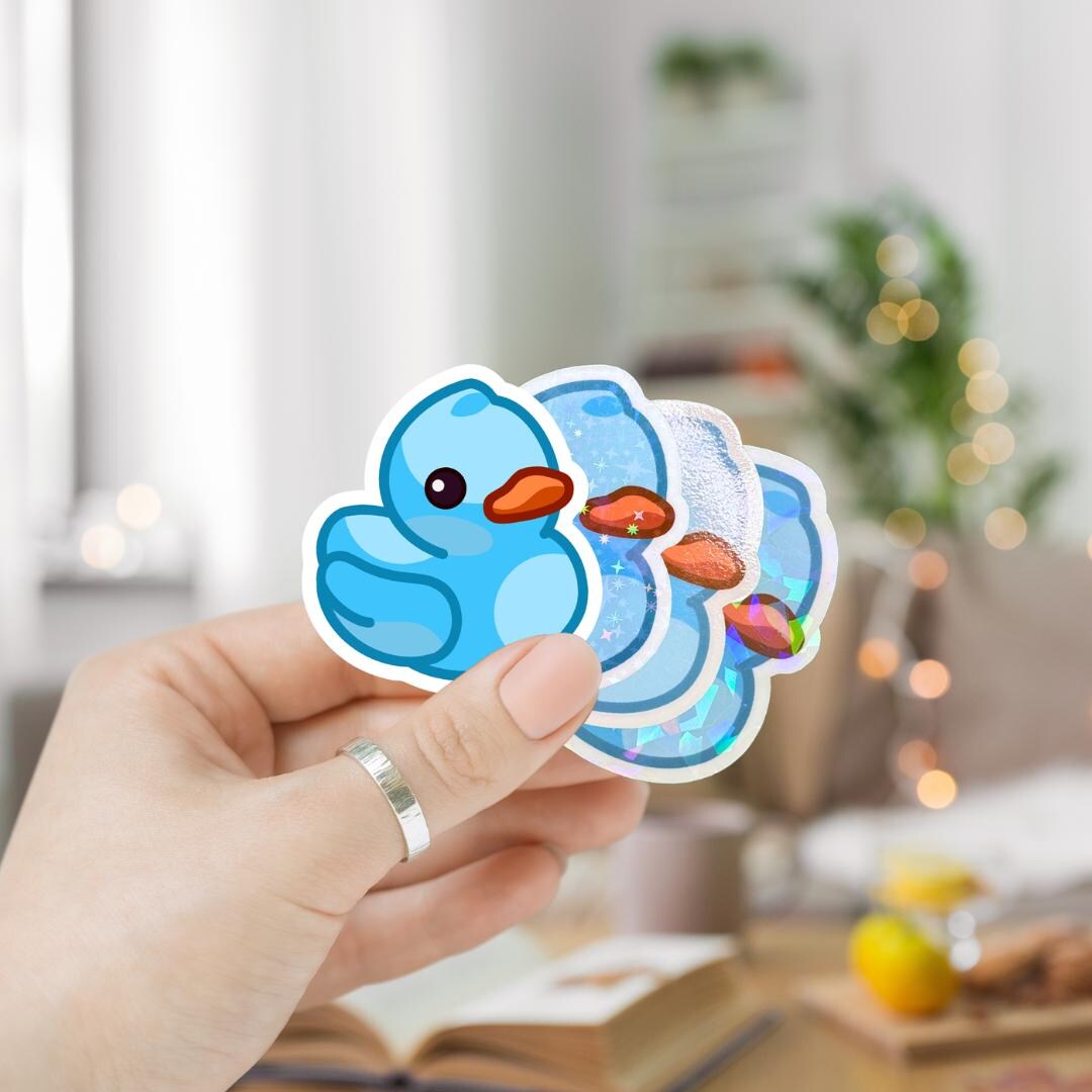 Ducky Sticker Cartoon Blue Rubber Ducky Sticker: Laptop, Water Bottle Decal - Etsy