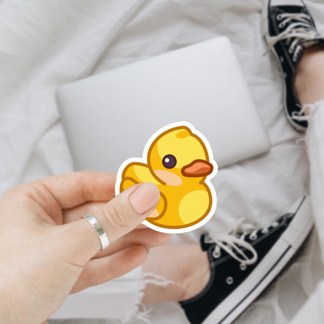Ducky Sticker Cartoon Rubber Ducky Sticker: Yellow Vinyl Decal - Etsy