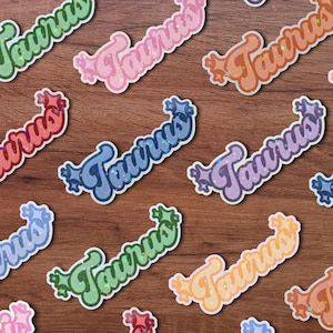 Taurus Sticker: Retro Groovy Astrology Zodiac Sign