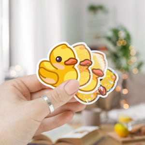 Cartoon Rubber Ducky Stickers, Yellow Rubber Ducky Decal, Stickers for Laptops, Tablets, Water Bottles, and More!