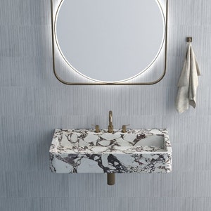 Rechteckiges Marmorwaschbecken, Marmorwaschbecken, Waschbecken im Badezimmer, Natursteinwaschbecken, Luxus-Design-Badezimmer rechteckig Waschtisch