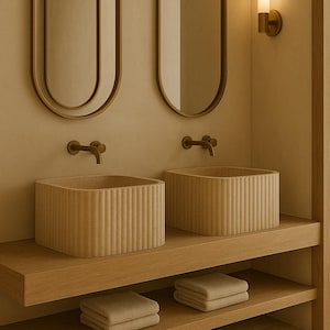 Travertine marble sink, luxury interior bathroom handmade stone sink wash basin, high quality white stone sink,