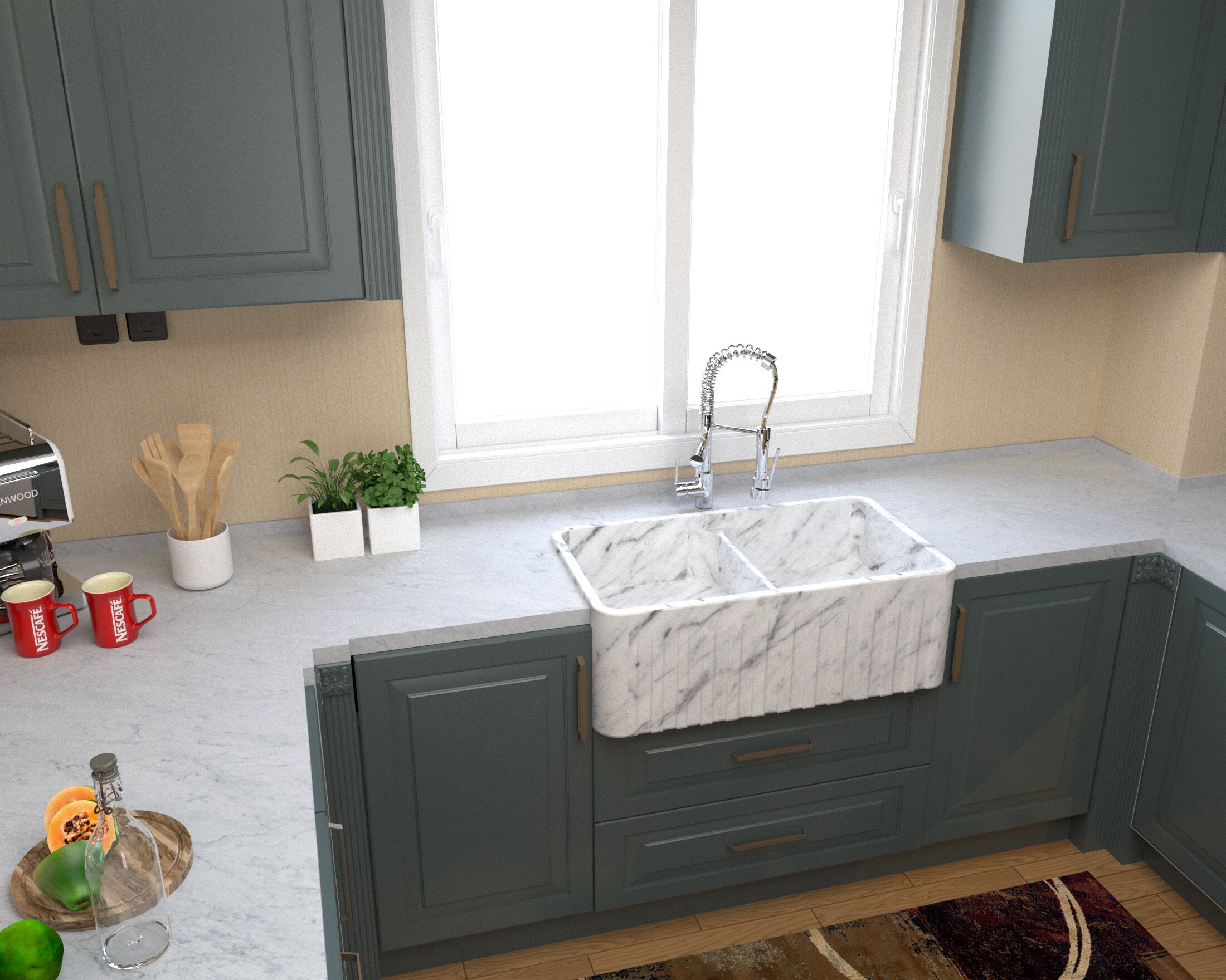 Farmhouse Marble Sink , Farmhouse Calacatta Marble Sink ,farmhouse ...