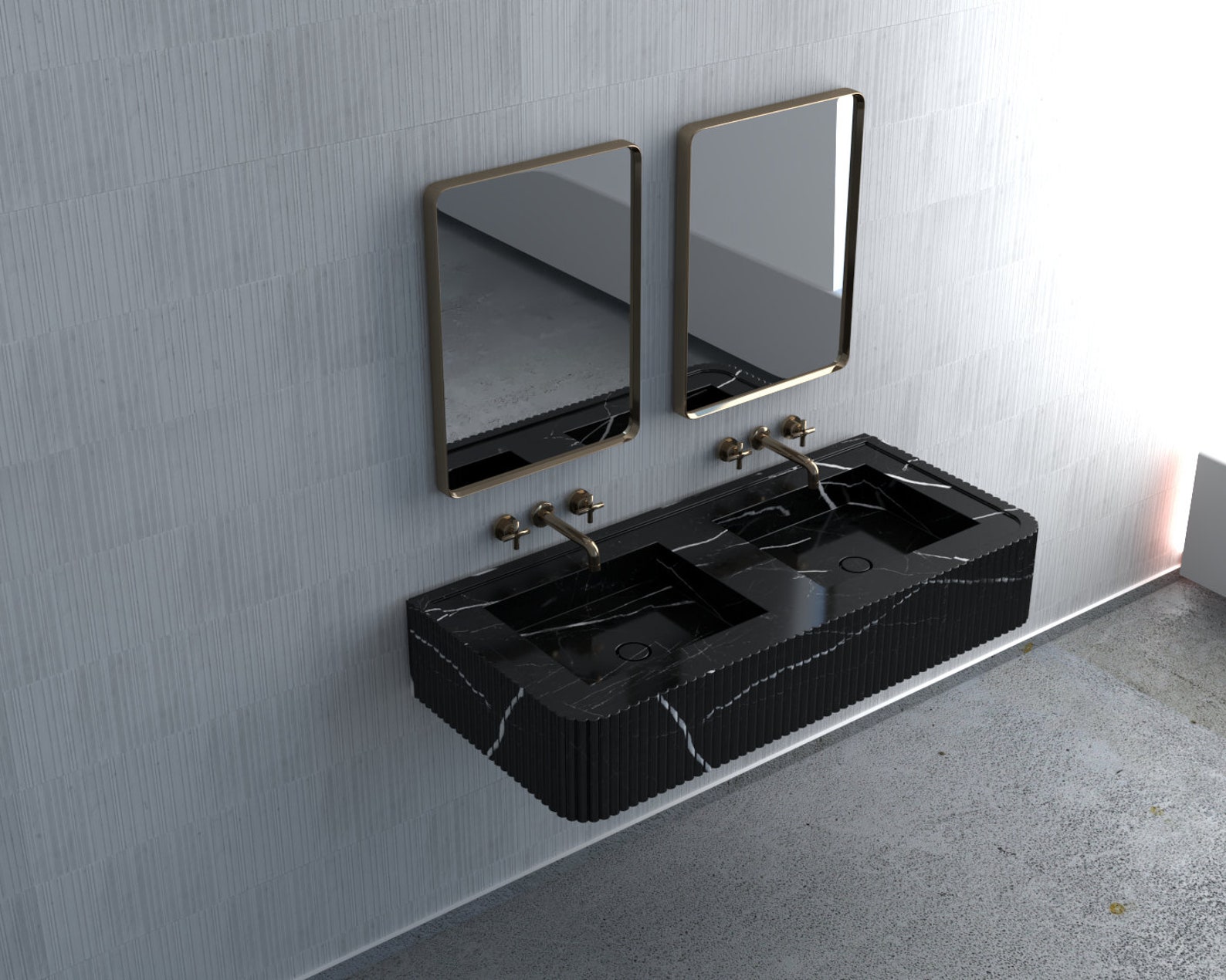 Black Marble Double Bathroom Sink Luxury Interior Bathroom - Etsy