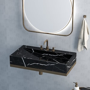 Rectangular Black marble wash basin, Marble Sink, Bathroom Sink Basin, Natural Stone Sink, luxury design bathroom rectangular vanity sink