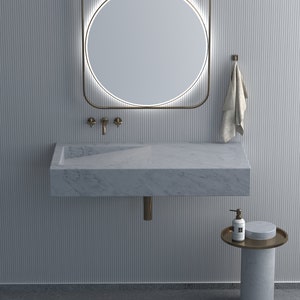 Carrara Marmor Waschbecken Luxus Waschbecken, Premium Waschbecken, weißer Marmor, handgefertigtes Marmor Badezimmer Eitelkeit Waschbecken