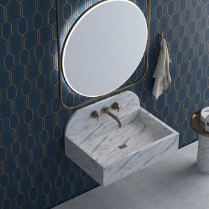 Handmade Carrara White Marble Sink: Custom Bathroom Vessel Sink