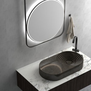 Lavabo de mármol marrón de diseño especial, lavabo de lujo, lavabo de primera calidad, mármol blanco, lavabo de baño de mármol hecho a mano