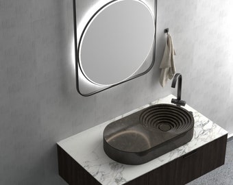 Special Design Brown Marble Sink , washbasin Luxury Sink, Premium Wash Basin,White Marble ,Handmade Marble Bathroom Vanity Sink