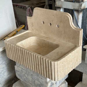 Travertine marble sink,BackSplash, luxury interior bathroom handmade stone sink wash basin, high quality white stone sink,