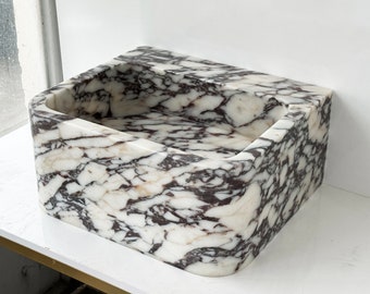Calacatta Viola Marble Sink, Wall Mount Marble Sink, Custom Marble Sink, Hand Carved Marble Wash Basin, Luxury Bathroom Sink