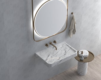 Rectangular  marble wash basin, Marble Sink, Bathroom Sink Basin, Natural Stone Sink, luxury design bathroom rectangular vanity sink