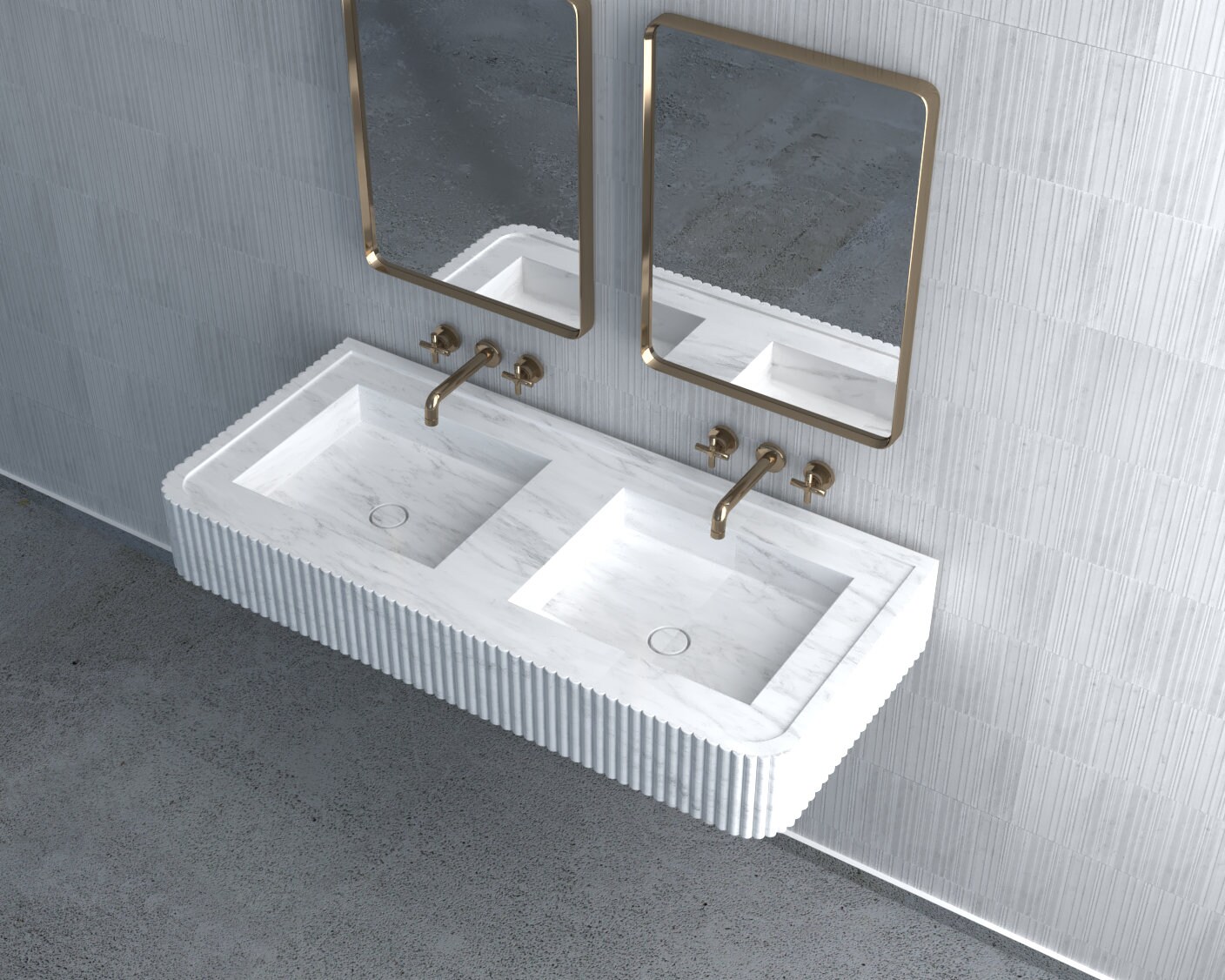 Carrara White Marble Double Bathroom Sink Luxury Interior - Etsy