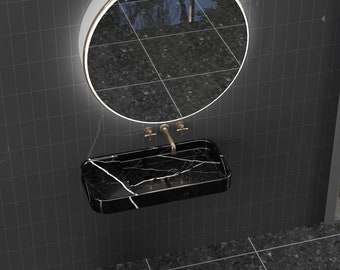 Rectangular Black marble wash basin, Marble Sink, Bathroom Sink Basin, Natural Stone Sink, luxury design bathroom rectangular vanity sink