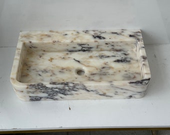 Calacatta Viola Marble Sink , Marble Sink, Custom Order Marble Sink, Hand Carved Marble Sink, Wall Mount Sink