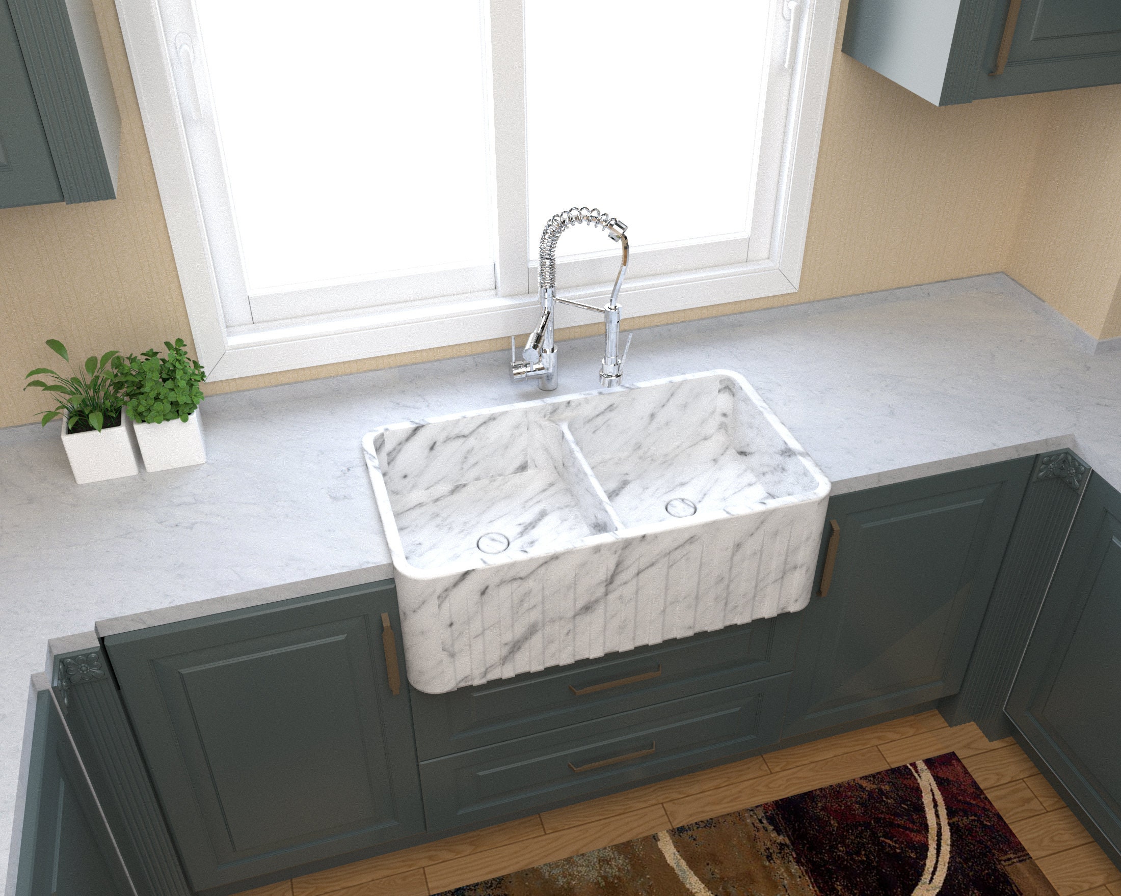 Farmhouse Marble Sink , Farmhouse Calacatta Marble Sink ,farmhouse ...