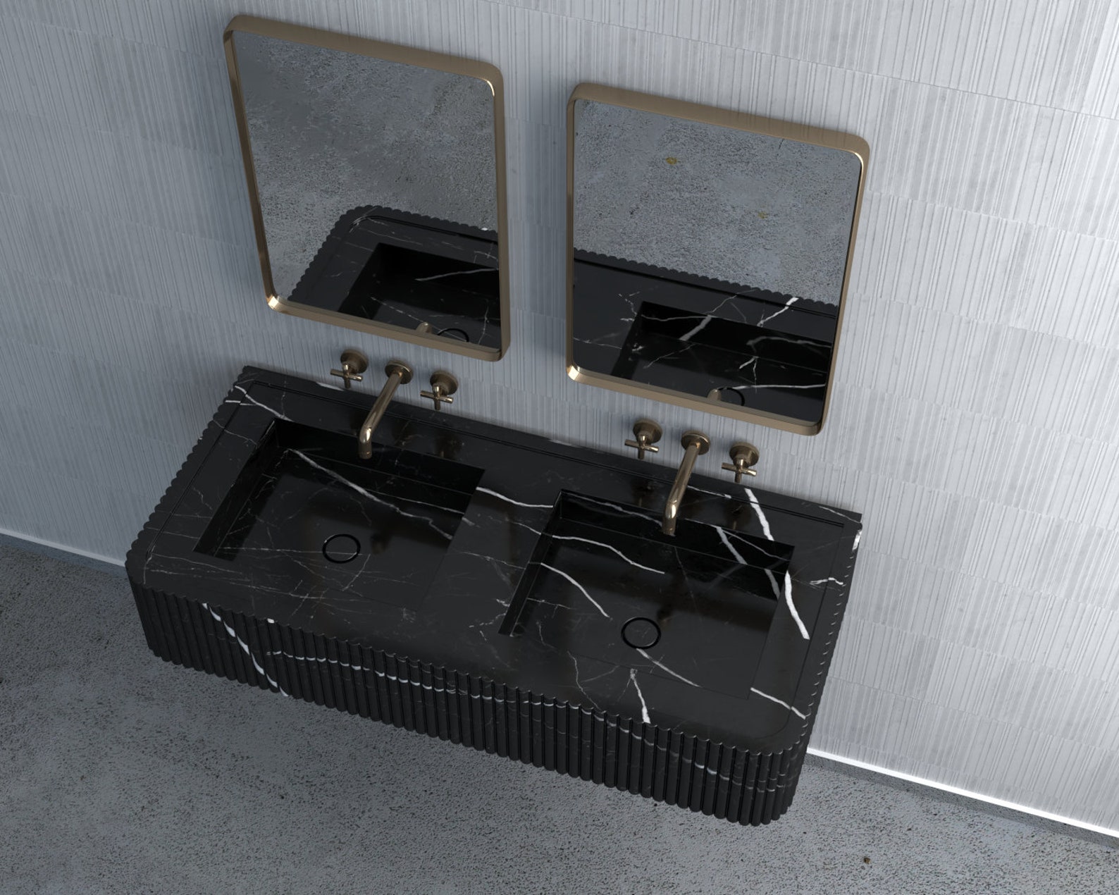 Black Marble Double Bathroom Sink Luxury Interior Bathroom - Etsy
