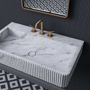 Rectangular  marble wash basin, Marble Sink, Bathroom Sink Basin, Natural Stone Sink, luxury design bathroom rectangular vanity sink