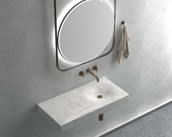 Rectangular Calacatta white marble wash basin, Marble Sink, Bathroom Sink Basin, Natural Stone Sink, luxury design bathroom