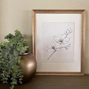 March Birth Month Flower- Cherry Blossom | Physical Pring | B/W