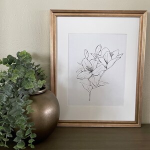 May Birth Month Flower- Lily | Physical Print | B/W