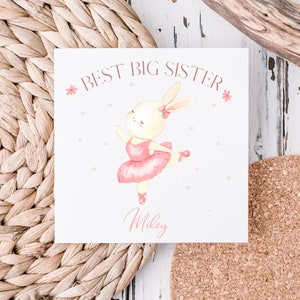 Celebration Big Sister Card, Birthday card, name card, New Sister, New Baby Sister, little, sister birthday gift