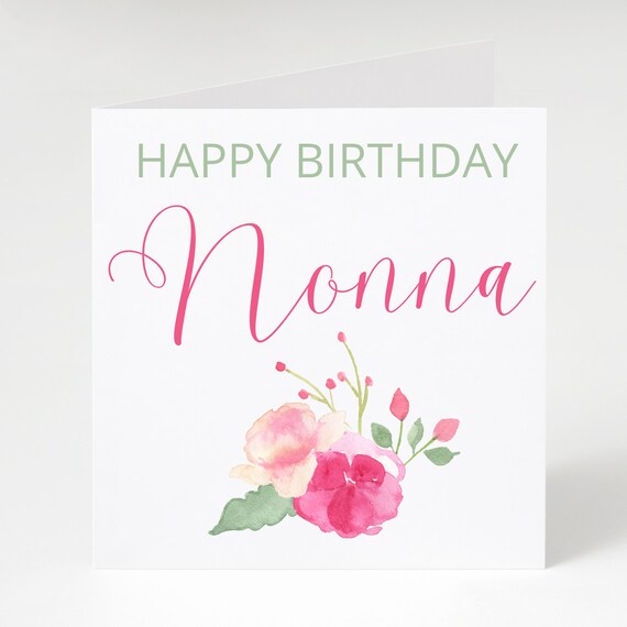 Nonna Birthday Card Happy Birthday Nonna Cards For Her Etsy UK