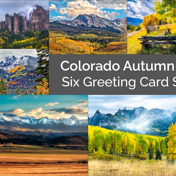 Colorado Autumn #1 Six Greeting Card Set - 7 x 5 Inch - Blank Inside - Colorado, All Occasion Note Cards