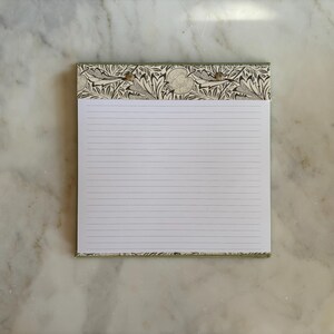 Handmade Refillable Notepad, 9x9 Square Desk Pad, Mid-Century Modern Stationery