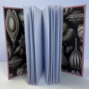 Handmade Pink Hardcover Journal | French Link Stitch Binding, Blank Notebook, Pepin Endpapers