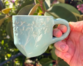 Handmade blue star mugs