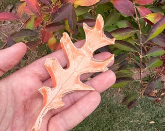 Handmade Ceramic Oak Leaf Trinket Dish | Fall Decor