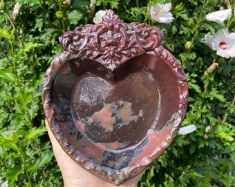 Handmade Ceramic Heart Plate: Jewelry Dish, Love Pottery