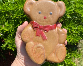 Handmade Ceramic Teddy Bear Box: Jewelry Trinket Dish