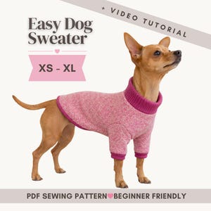 Cartamodello PDF per maglione per cani / Cartamodello fai da te per abbigliamento per animali domestici, taglie da piccola a grande / Download PDF immediato