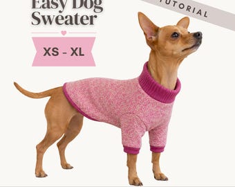 Dog Sweater Sewing Pattern PDF | DIY Pet Clothing Sewing Pattern Small to Large Dog Sizes | Instant PDF Download