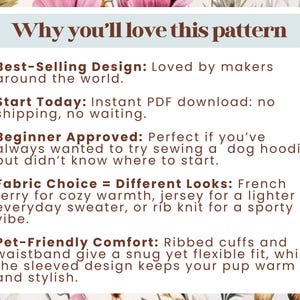 Dog Hoodie Sewing Pattern: DIY Pet Clothing (PDF Pattern, 2XS-2XL Sizes) image 2