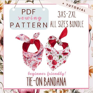 Dog Bandana Sewing Pattern | All Sizes Bundle | Suitable for Dogs, Cats and other Pets | Beginner Friendly DIY Pattern