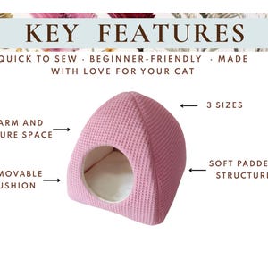 PDF Cat Cave Sewing Pattern / Cozy DIY Cat Bed / Beginner-Friendly Cat House Pattern image 2