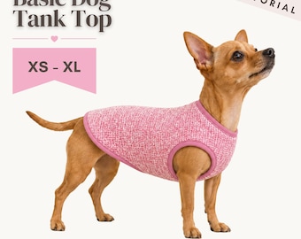 Dog Tank Top Sewing Pattern: Beginner-Friendly PDF (XS-XL) Sleevless Dog Shirt