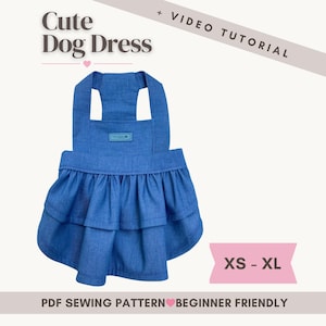 Hundekleid-Schnittmuster (PDF) | Hundekleidung selber machen | Größen von S bis L
