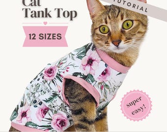 Cat Tank Top Sewing Pattern (PDF) - Beginner Pet Clothes