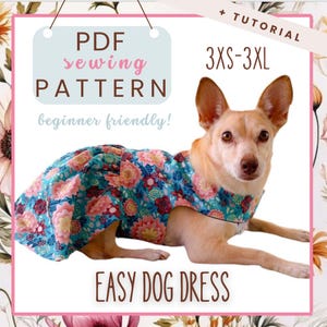 Dog Dress Pattern | Sewing Dog Clothes PDF Pattern | Easy DIY Tutorial for Cute Dog Clothes