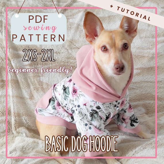 Dog Hoodie Sewing Pattern: DIY Pet Clothing (PDF Pattern, 2XS-2XL Sizes)