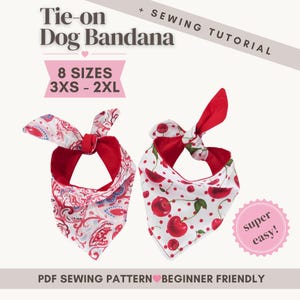 Reversible Dog Bandana PDF Sewing Pattern (PDF) / DIY Pet Accessories (3XS-2XL)