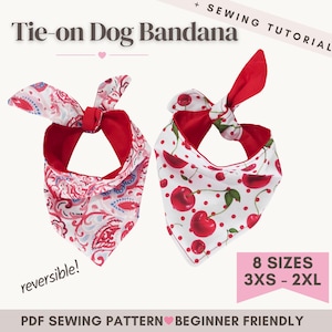 Reversible Dog Bandana PDF Sewing Pattern (PDF) / DIY Pet Accessories (3XS-2XL)
