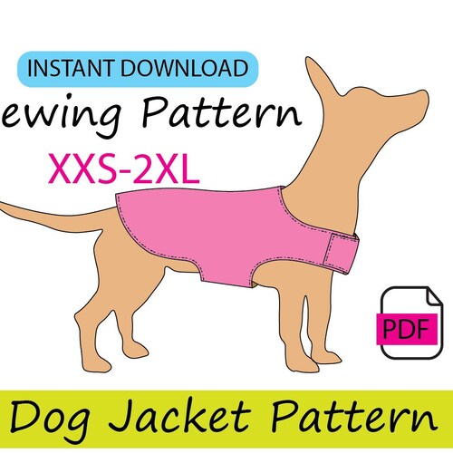 Dog Sweater Pattern Pdf Digital File Sewing Jumper Sizes XXS Etsy